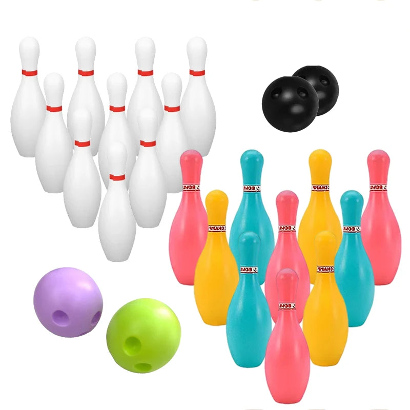Kinder Bowling Set Familie Indoor Ball Partyspiel Sportspielzeug Bälle Pins Bowling Spielzeug Plastik Lustiges Bowling Set Kinderspiel TMZ