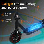 E-Scooter für Erwachsene Höchstgeschwindigkeit 35km/h E-Roller 500W (Spitze 750W) Elektroroller für Erwachsene