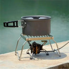 Outdoor Edelstahlkocher Halterung Camping Tragbarer Klappbarer Mini Grillrost Set Topfhalter Backblechhalter
