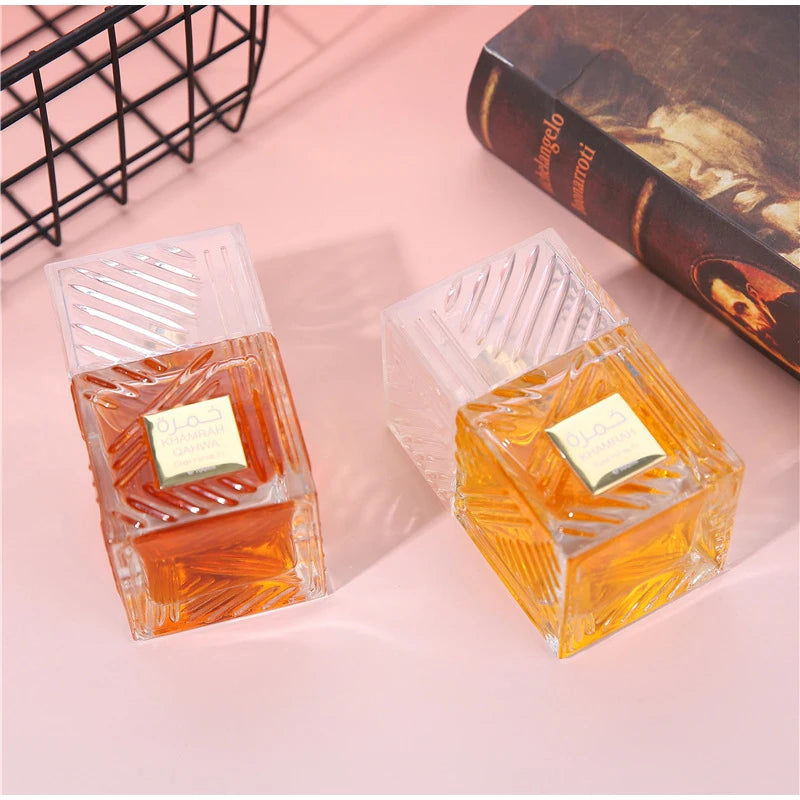 Khamrah Duft Parfüm Eau De Toilette Geschenkbox 100ml Unisex Arabischer Oud Duft Gourmand Duft Langanhaltendes Parfüm für Unisex