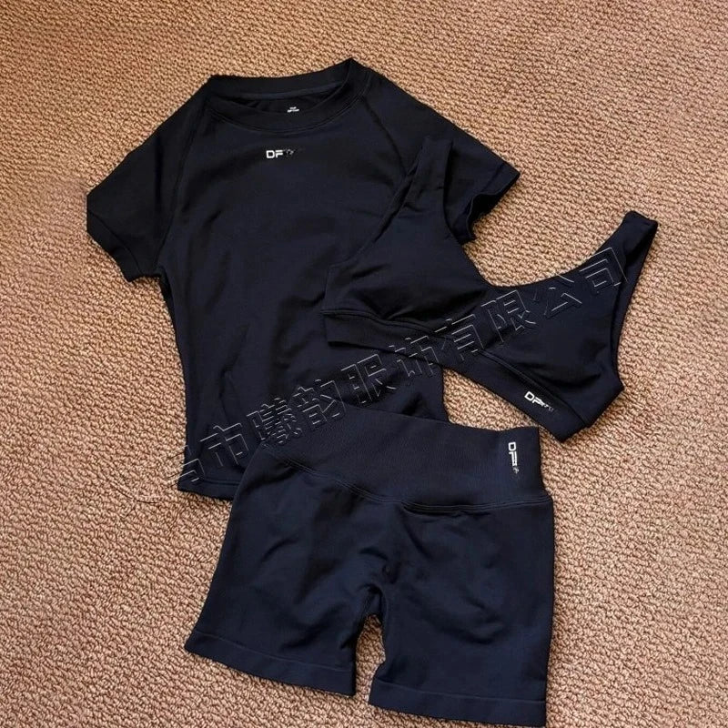 Yoga-Dreiteiler für Damen, Lauf- und Fitnessbekleidung Hauptbild