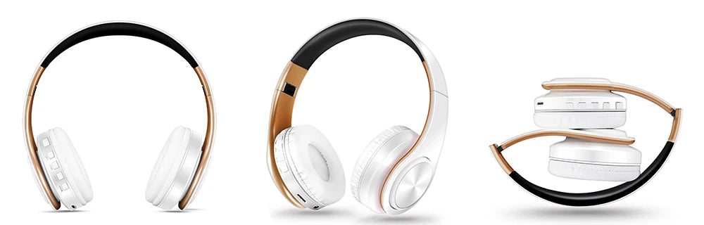Herren Geschenk Gold Wireless Kopfhörer Bluetooth Kopfhörer Stereo Headset Spiel mit eingebautem Mikrofon, universell für Android und iOS