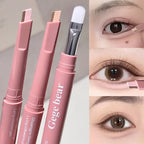 Doppelseitiger Lying Silkworm Stift 2-in-1 Highlighter Nude Unterlidkontur Aegyo-Sal Eyeliner Make-up-Stift mit Detailpinsel