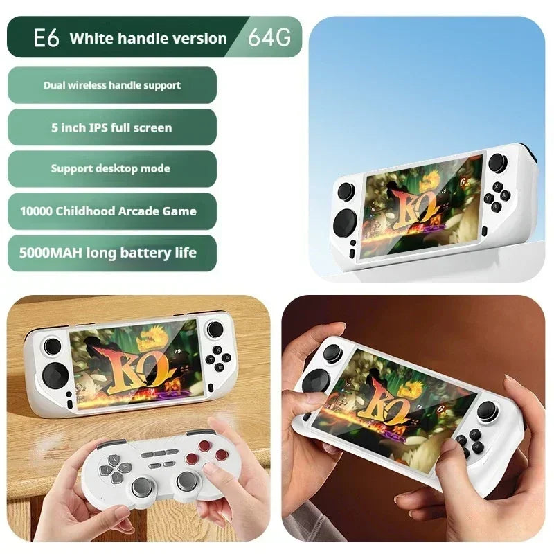 E6 Handheld-Spielemaschine konkurriert mit der neuen großen 3D-Handheld-Spielekonsole mit 5-Zoll-Großbildschirm, tragbare Spielekonsole