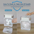 3-in-1 Mini Luftkühler Ventilator Tragbare Haushalts Klimaanlage Luftbefeuchter LED Nachtlicht für Zuhause Büro Schreibtisch Verwendung 25.5x18.5x8cm