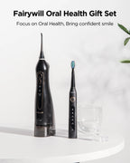 Fairywill Water Dental Flosser Zähne Tragbarer kabelloser USB Munddusche Reiniger IPX7 Wasserdichtes Elektrische Zahnbürsten Set Zuhause