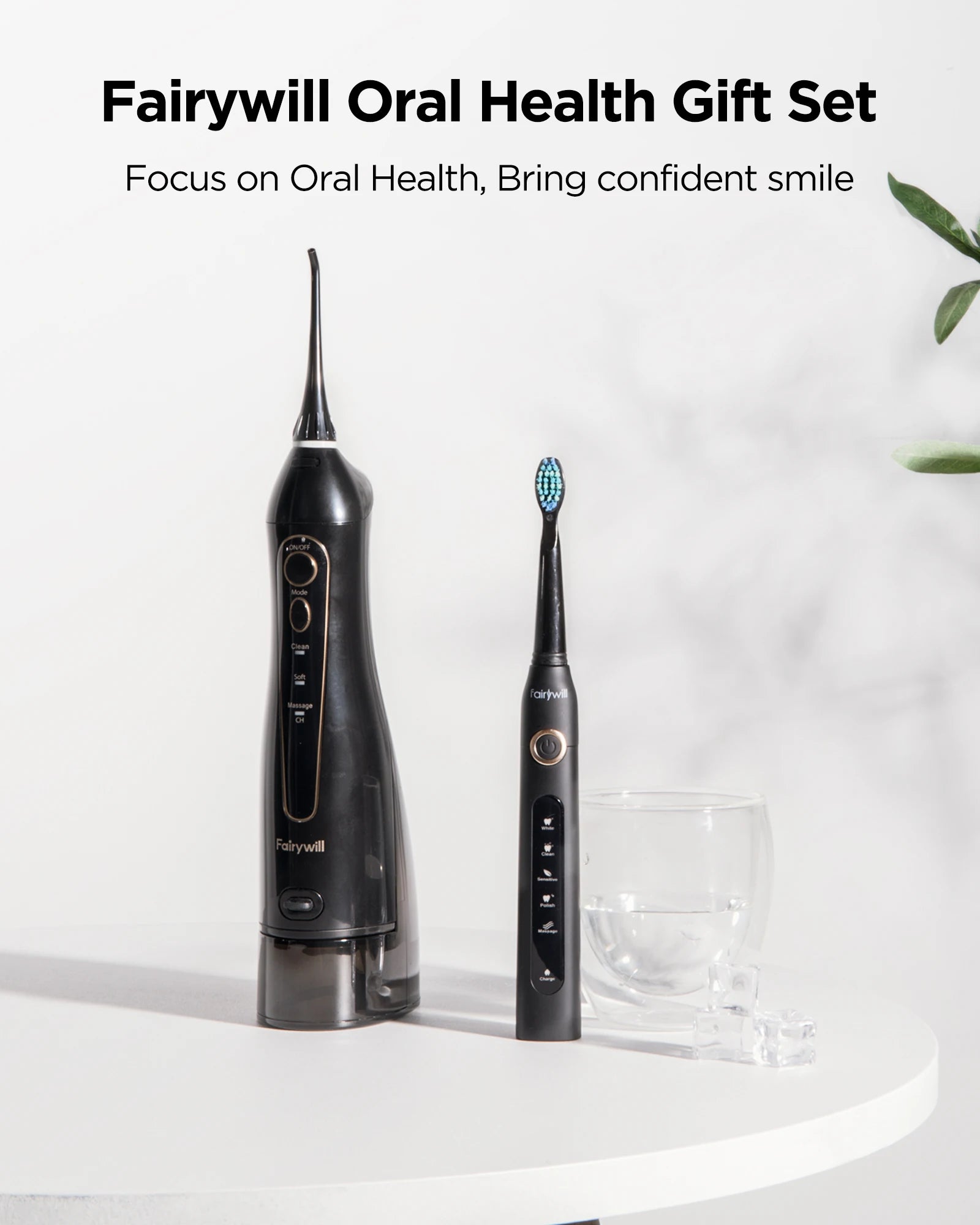 Fairywill Water Dental Flosser Zähne Tragbarer kabelloser USB Munddusche Reiniger IPX7 Wasserdichtes Elektrische Zahnbürsten Set Zuhause