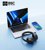 Baseus BH1 Lite Kabellose Kopfhörer Bluetooth 6.0 ENC Klare Anrufe Super Bass Hit Kopfhörer 80 Stunden Spielzeit Over-Ear Headset