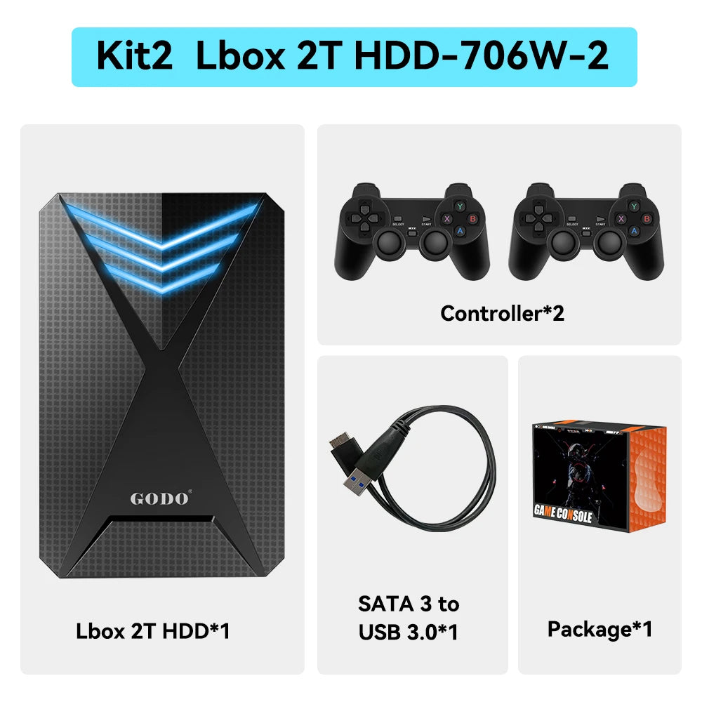 Launchbox 2T Spiele-Festplatte für PS4/PS3/PS2/Wii/WiiU/GAMECUBE etc. mit über 4200 3D/PC-Spielen, tragbare Spielekonsole für Laptops