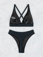 S - XL Kreuzrücken Mini Micro Tanga Bikini Damen Badeanzug Zweiteiliges Bikini Set Bademode Schwimmanzug K5022
