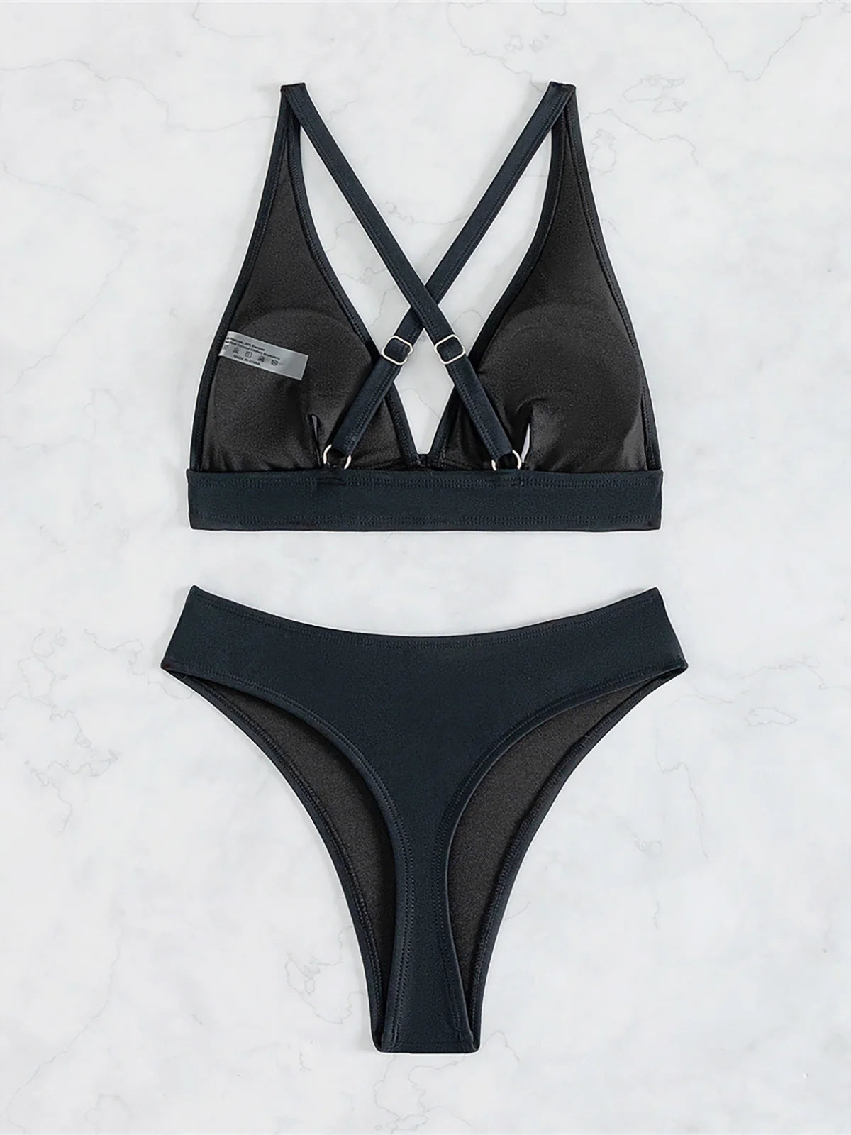 S - XL Kreuzrücken Mini Micro Tanga Bikini Damen Badeanzug Zweiteiliges Bikini Set Bademode Schwimmanzug K5022