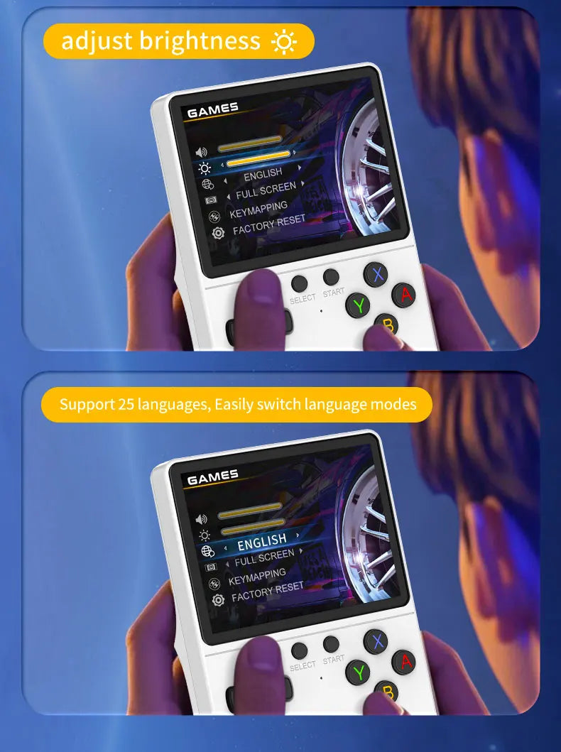 Neue Handheld-Spielekonsole mit Multi-Plattform-Unterstützung, HD-IPS-Bildschirm, 3D-Joystick, ergonomische Spielekonsole GB350