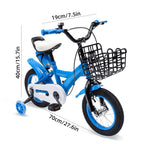 12-Zoll-Kinderfahrrad, Blau, Stabiles Radfahren, Zuverlässiges Bremssystem, Weicher Sitz für Kleinkinder von 2-4 Jahren