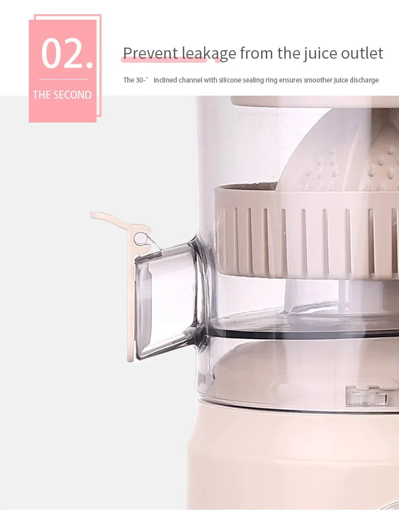 Elektrische Orangenpresse Tragbarer Zitrusentsafter Fruchtsaftpresse Fruchtfleischabscheider Entsafter USB-Ladefunktion 600 ml Smoothie-Mixer