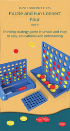 Klassisches 4-Gewinnt-Brettspiel, 4 in einer Reihe, 2 Spieler, Strategie-Puzzle-Spielzeug für Familien, Kinder, Erwachsene, robustes Kunststoffgitter-Set