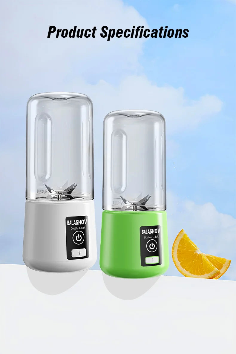 Tragbarer Entsafter Mixer 450ml USB Wiederaufladbarer Zitronen-Orangen-Frucht-Entsafter Becher Elektrische Saftmaschine Reiseentsafter