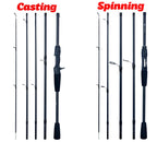PHISHGER Spinnrute Baitcasting Reiserute Kohlenstoff Miniware Für Angelruten Wurfgewicht 5-30g M Fast Ultraleicht Köder Forellenrute