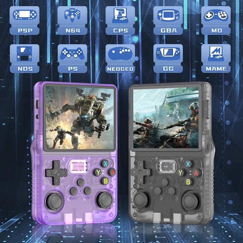 R36S Klassische Retro-Spielkonsole mit ARKOS System Videospiele Einzelkarte Tragbare Handheld-Spielkonsole Kindergeschenk 3,5 Zoll