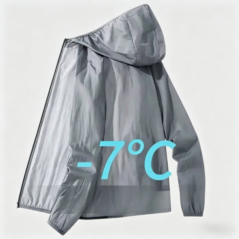 Men's Summer Thin Sun Protection Jacket Outdoor Zipper Hooded Loose Casual Outerwear UV-proof Breathable Quick Dry Cycling Coats Hauptbild
