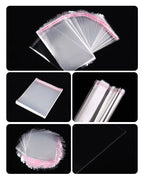 100 Stück OPP selbstklebende transparente Plastiktüte Kleidung Schmuck Verpackung Selbstklebende Keks-Bonbon-Verpackung Cellophan-Beutel