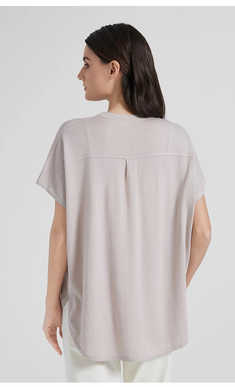 BC1071 Luxuriöse Damenbekleidung Merino Wolle Seide Pullover Strickpullover Damen Wollkleidung Damen Wollige lockere Oberteile