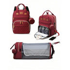3-in-1-Wickeltaschen-Rucksack, faltbares Babybett, wasserdichte Reisetasche mit USB-Ladefunktion, Wickeltaschen-Rucksack mit Wickelbett, 3 Typen