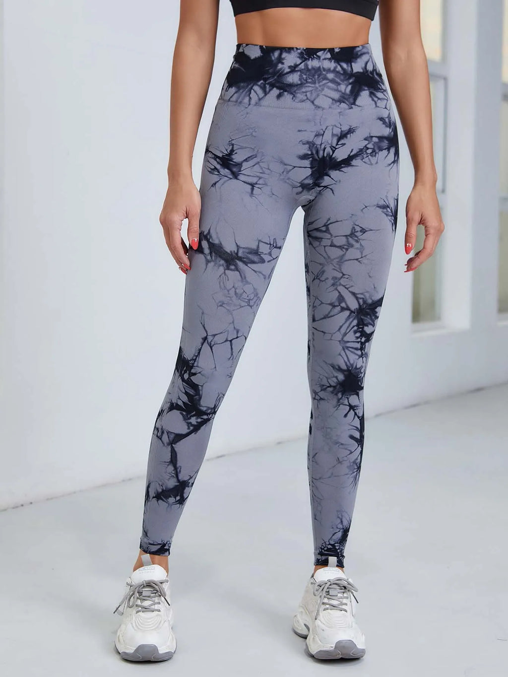 Women's Tie Dye Nine Tenths Leggings High Waist Yoga Pants Soft Stretchy Workout Running Pants Breathable Comfortable
