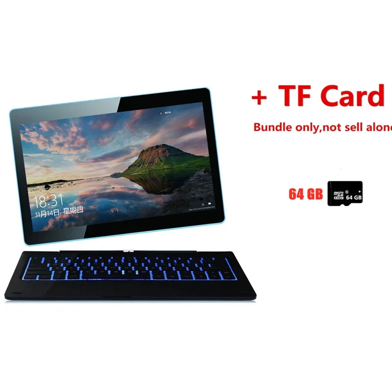 11,6" Windows 10 Tablet PC 2GB DDR + 64GB Z3735G CPU 1366*768 IPS-Bildschirm Quad Core G12 Dual-Kamera 2-in-1 mit Docking-Tastatur