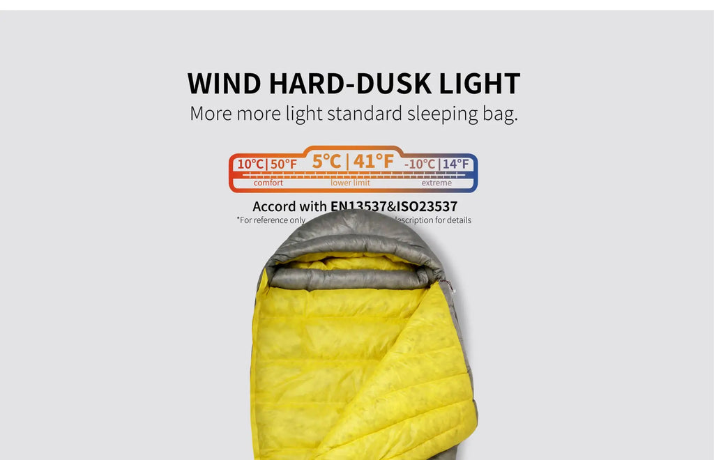 AEGISMAX Wind Hard Dusk Upgrade 7D Nylon DWR 800FP Ultra Dry Daune Pro Ultraleichter Schlafsack für Camping und Wandern für Damen und Herren
