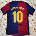 AI CHATGPT Lamine Yamal Kurzarm Fußballtrikot Nummer 10 Jugend Kinder Trainings-Fußballuniform Atmungsaktives Familien-Trikot-Shirt