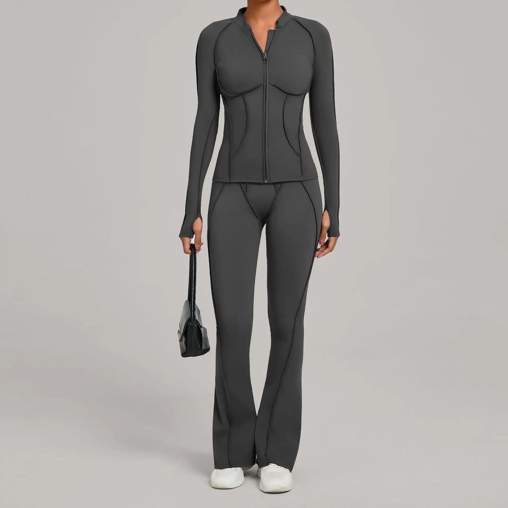 Nahtlose Yoga-Sets Sport-Fitness Hochbund-Hüfthebe-Formhose Rückenfreier BH-Anzug Workout-Gym-Leggings-Sets für Damen