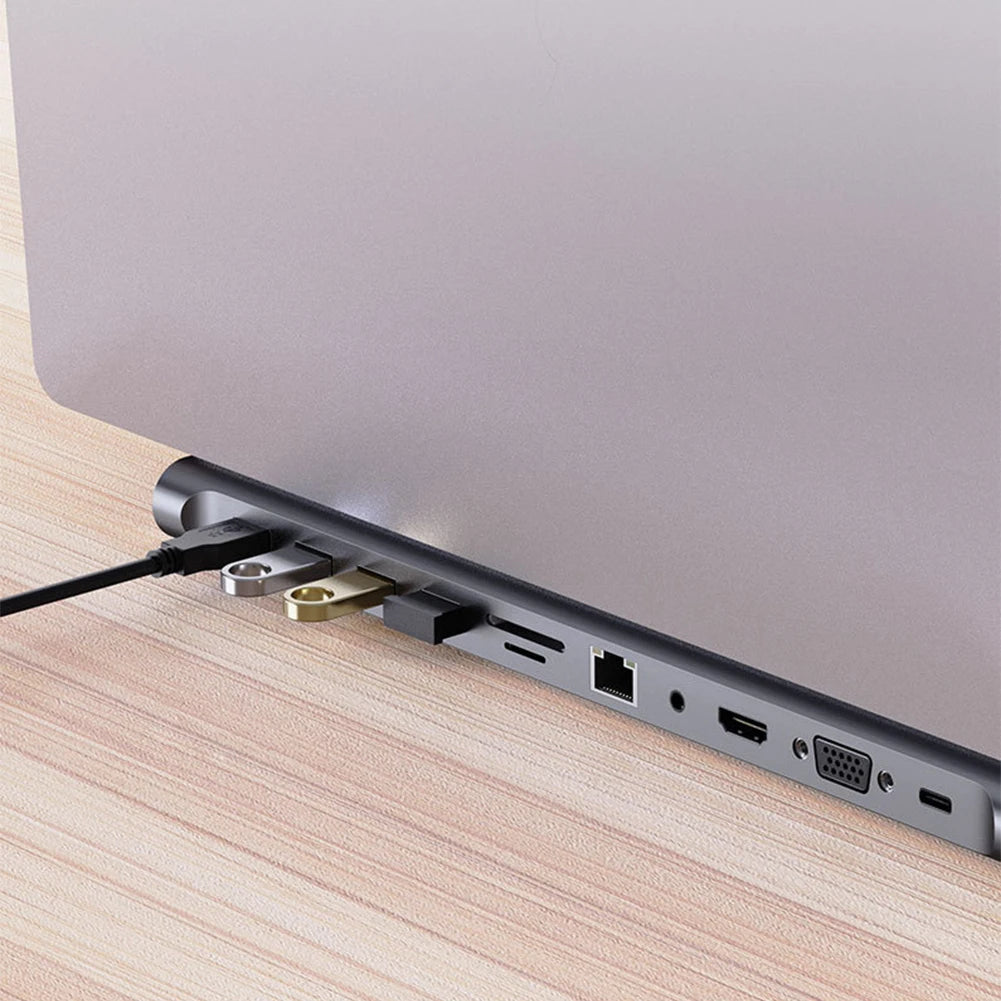 11-in-1 USB C Dockingstation mit 4K HDMI-kompatibel VGA Ethernet USB C Dock 100W PD SD/TF Audio Typ C Hub 1* USB 3.0 3*USB2.0