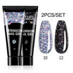 LILYCUTE 15ml Verlängerungsgel-Nagellack-Set Quick Nail Prolong mit Verlängerungsform-Nagelspitzen Acryl-Lösung Maniküre-Werkzeug-Kit