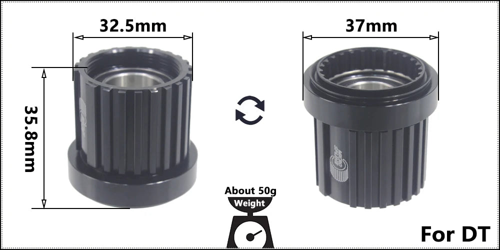 Fahrrad Micro Spline Freilauf MTB Rennrad Naben Konverter Endkappe Adapter 11/12 Fach MS HG DT Nabenkörper Treiber für XD DT240/350