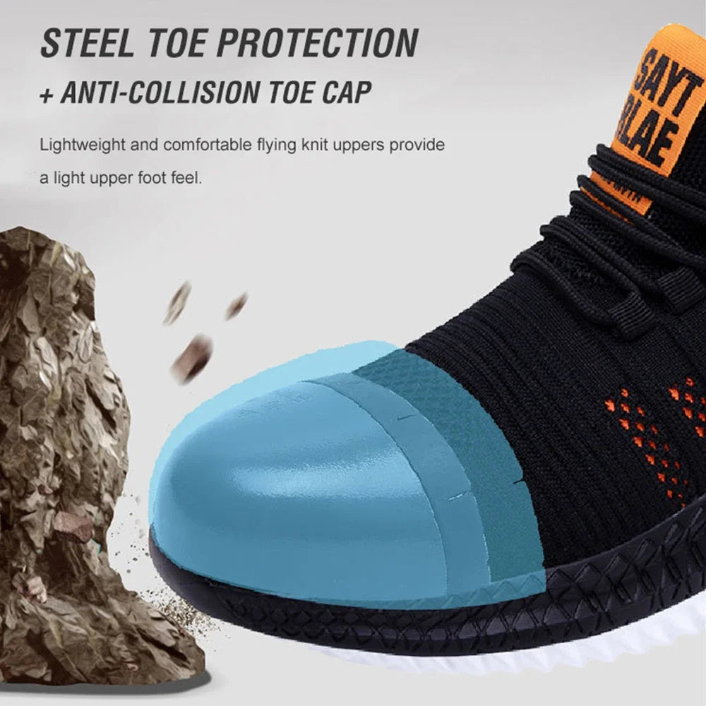 Arbeitssicherheitsschuhe Sommer Atmungsaktiv Herren Air Cushion Arbeitsschutzschuhe Anti-Durchstich Arbeitsschuhe Herren Stahlkappenschuhe