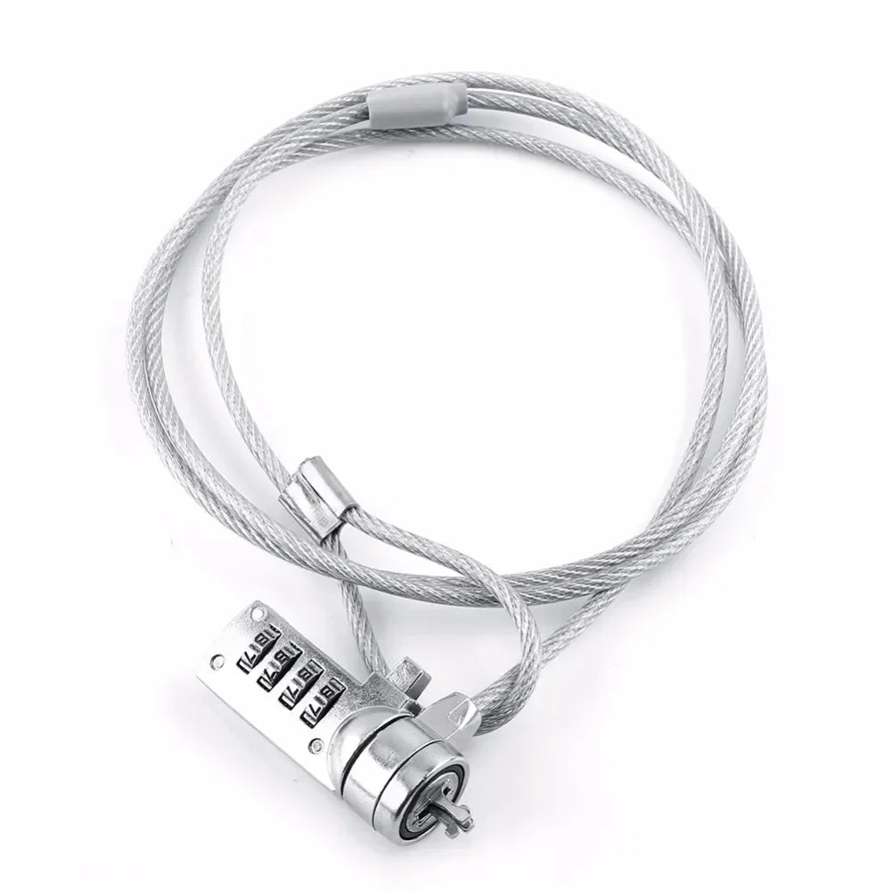 Laptop and PC anti-theft devices, combined security lock, cable chain, 4-digit password
