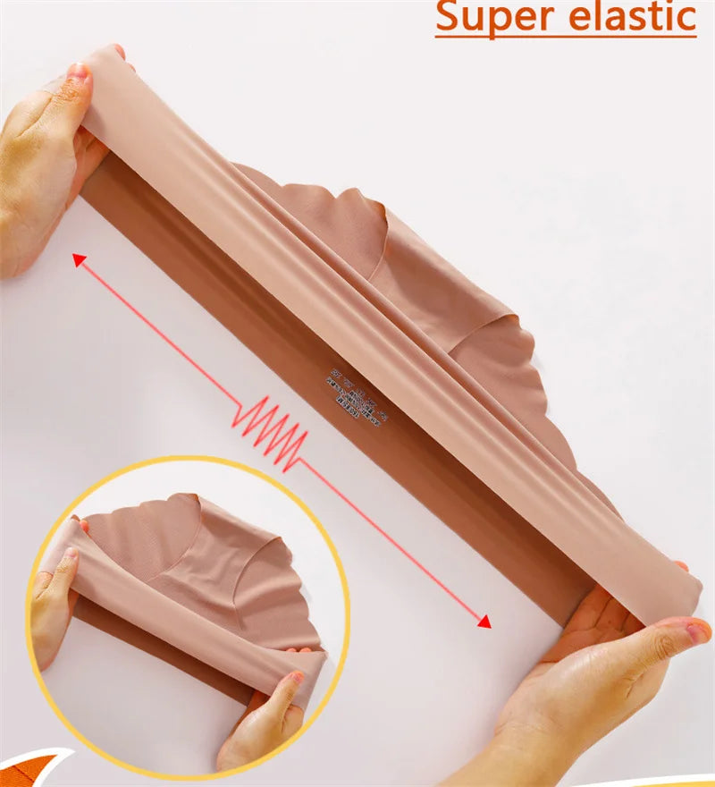 7er-Set Eisseide Nahtlose Höschen Damen Slips Einfarbig Elastische Unterwäsche Weiblich Ultra Dünn Ohne Spuren Wellige Seitenhöschen