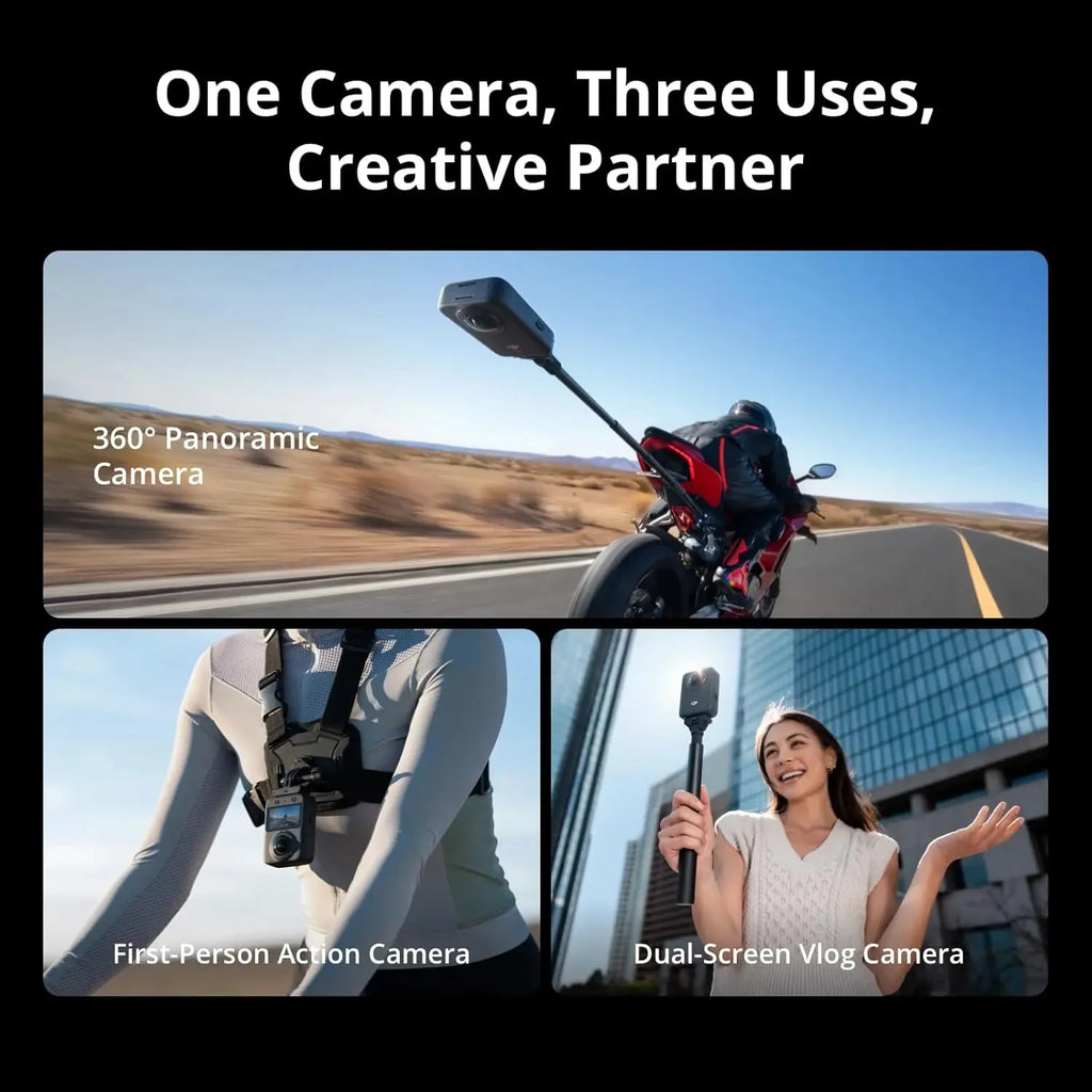 DJI Osmo 360 Standard Bundle 360-Grad-Kamera mit 1-Zoll-Sensor ° 8K Native Video ° 120 MP Foto Osmo 360