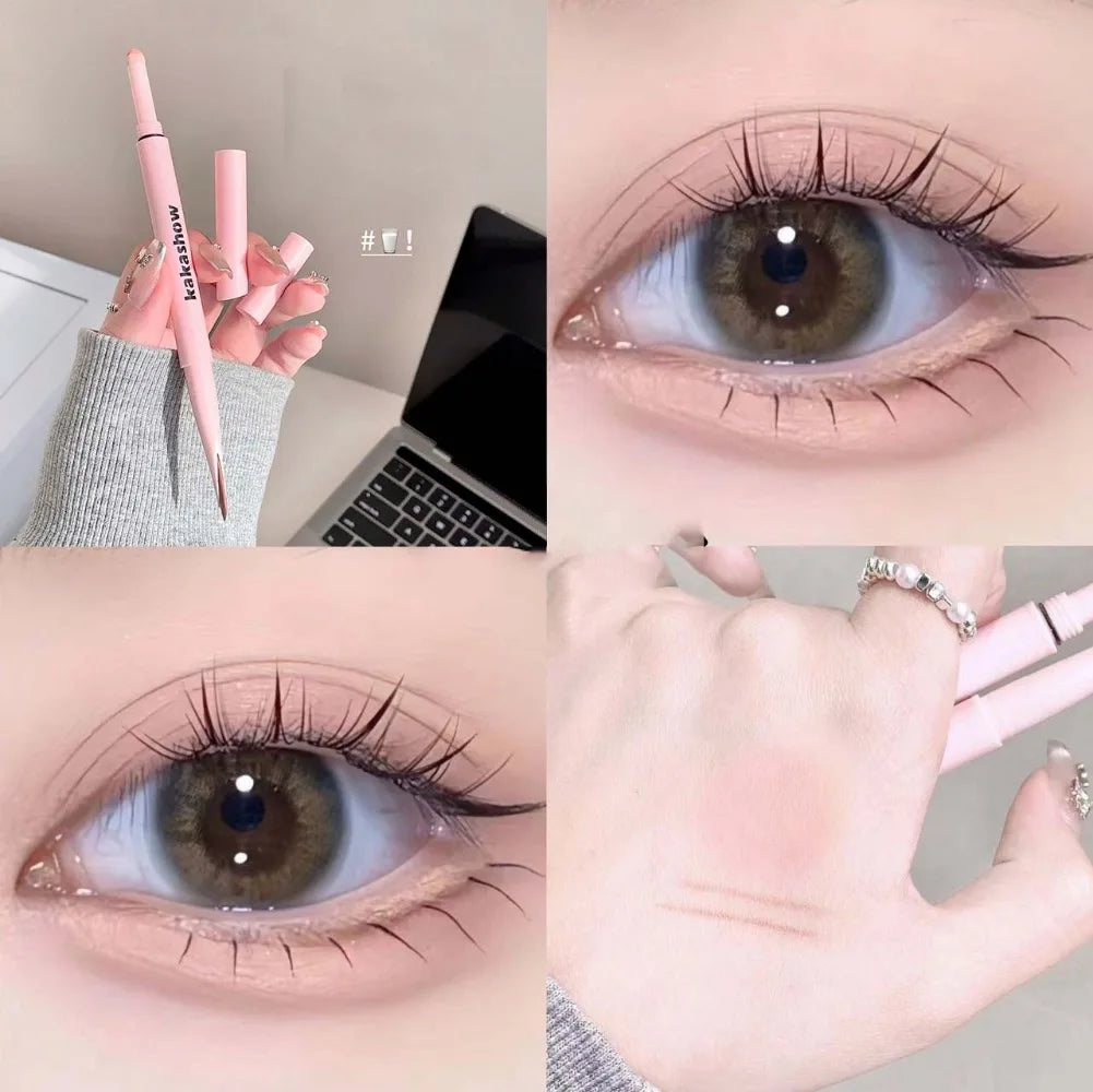 Doppelseitiger Lying Silkworm Eyeliner Pencil Diamond Glitter Matt Aegyosal Pen Aufhellende Creme-Lidschatten-Highlighter-Augen-Make-up