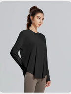STOUREG Yoga Cover Up, atmungsaktive Sportbekleidung, lockeres Fitness-Shirt, Sport-Tops in großen Größen, kühlendes Sommer-T-Shirt