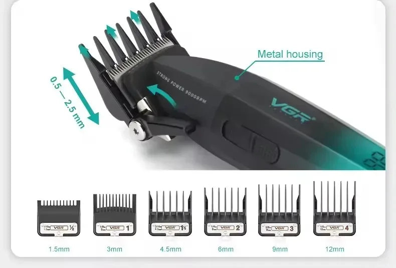 VGR Haarschneidemaschine Professionelle Haarschneidemaschine Gesichtsrasierer Friseurschere Barttrimmer Metalltrimmer für Herren V-003 V-906 V-308