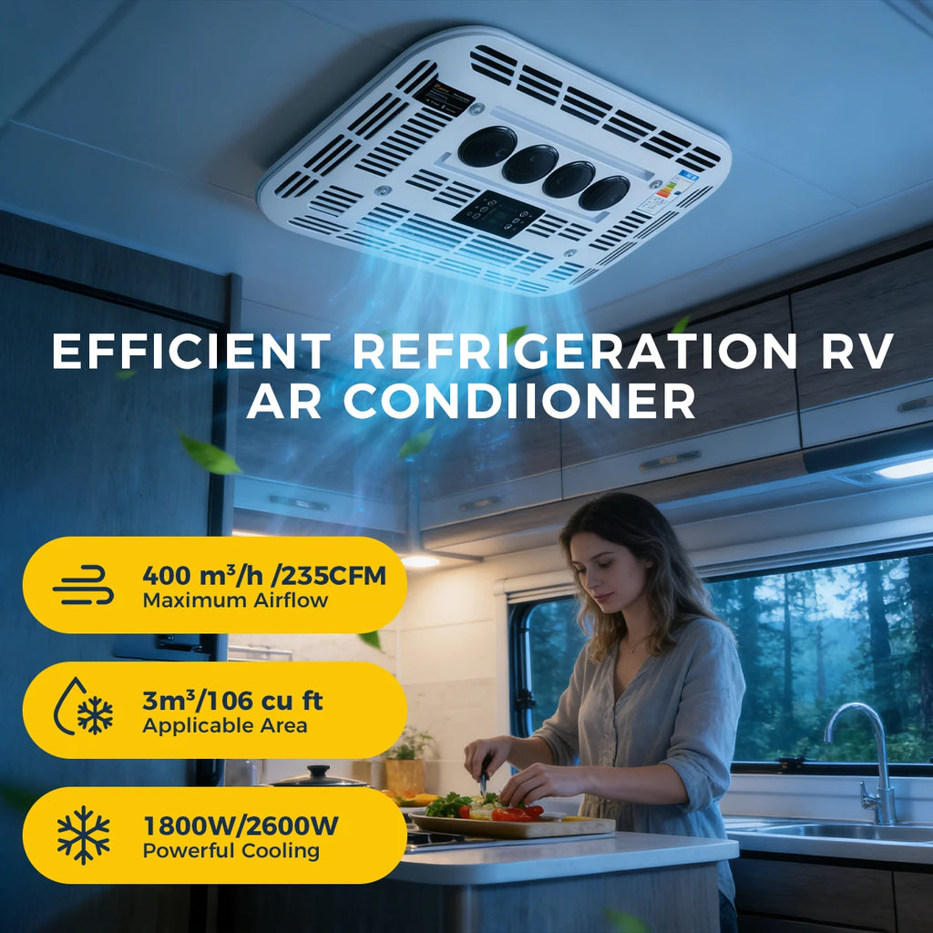 Sunster 12V/24V Schnelle Kühlung Dachklimaanlage Elektrisches Kühl-Wohnmobil-Dachparken für LKW-Wohnmobil-Kastenwagen-Wohnwagen-Reisemobil