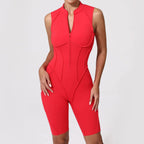 Damen-Trainingsanzug Fitness-Workout Sportkleidung Outfit Reißverschluss-Jumpsuit Yoga Fitness Overall Set Offene Rücken Bodysuits Anzug für Damen