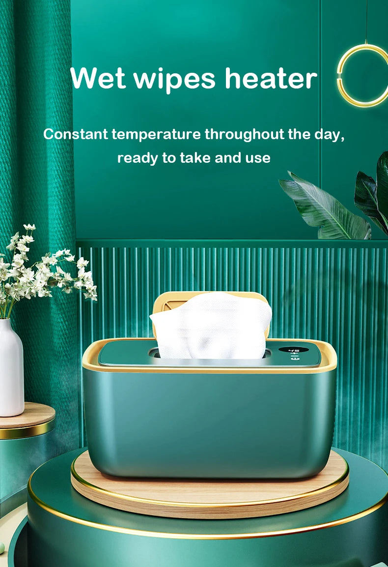 DMWD Electric Baby Wet Tissue Dispenser Paper Case Napkin Heating Storage Box Warmer Temperature Control Thermostat Wipes Heater
