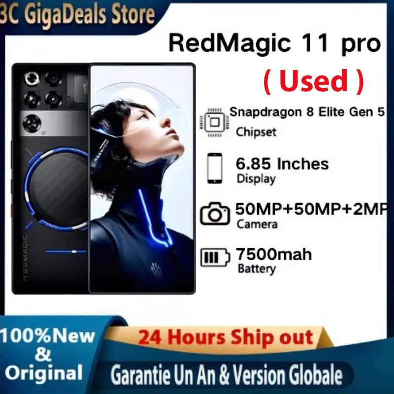 (Gebrauchtes) Gaming-Handy RedMagic 11 Pro 5G, Internationale Version, Bildschirm Ins, Prozessor-Typ 8 Elite Gen 5, Akku-mAh, 50 MP Kamera, NFC-kompatibel