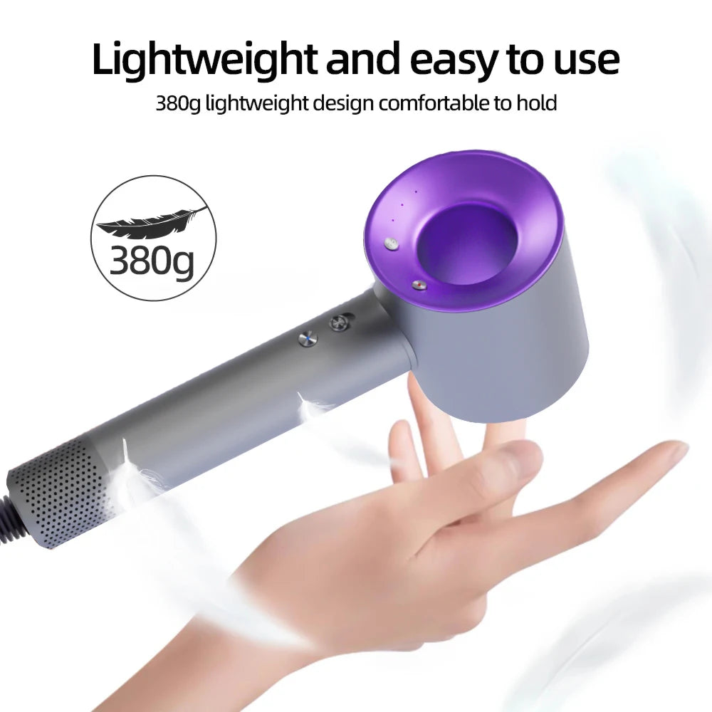 1600W Professioneller Haartrockner mit Negativ-Ionen, 220V, ohne Rotorblätter, Hochgeschwindigkeits-Haartrockner für den Haushalt, Salon-Stil-Werkzeug