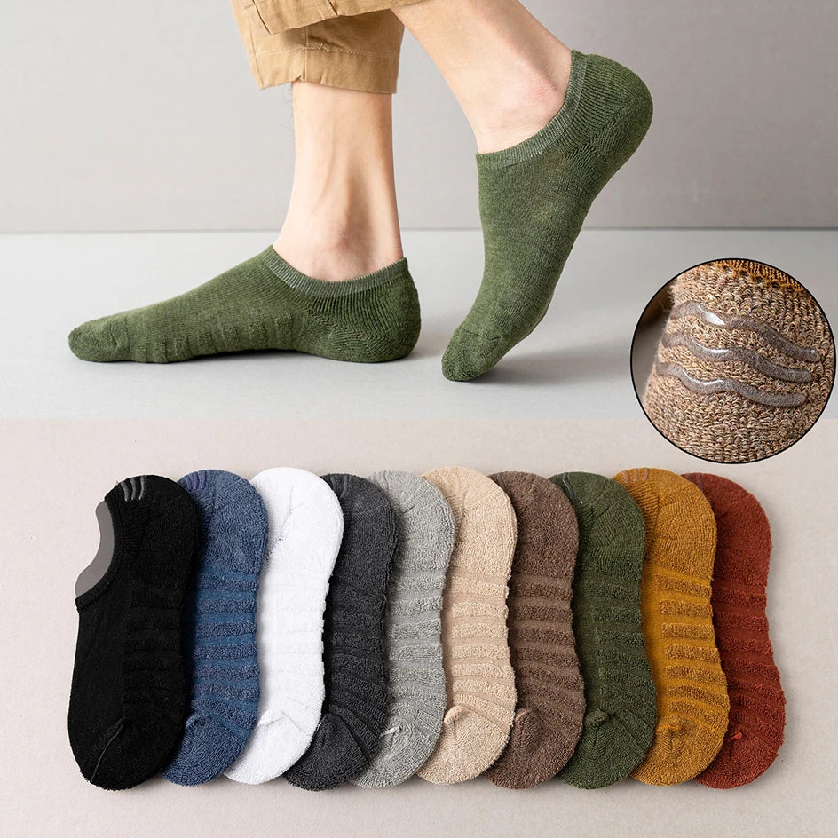 5 Paar Herren Baumwoll Kurzsocken Hochwertige Crew Ankle Casual Weiche Rutschfeste Atmungsaktive Low-Cut Sommer Herbst Socken für Herren