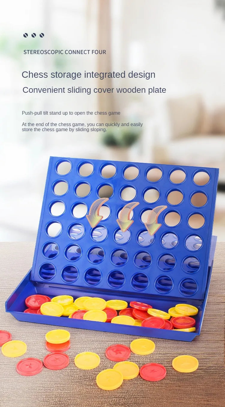 Vier-Gewinnt-Bingo-Schach-Verbindungs-Klassiker-Familienbrettspiel-Spielzeug-Spaß-Lernspielzeug für Kinder-Unterhaltungsspiel