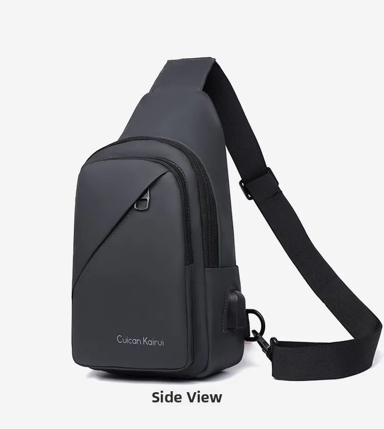 Men's Fashionable Casual Chest Bag Outdoor Cycling Waterproof Durable Sports Backpack Trendy Versatile Portable Crossbody Bag