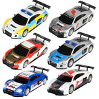 Analog Slot Car Rennen R8 Polizei 1 43 Set Elektrisches Auto Geschenk Kinder für Scalextric Compact Go Ninco Scx Cars Spielzeug